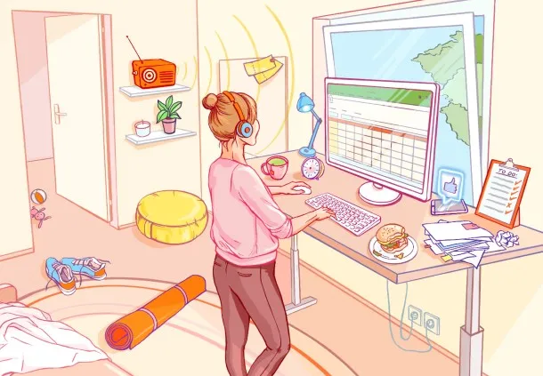Work – Flow, Illustration for Gesund.de