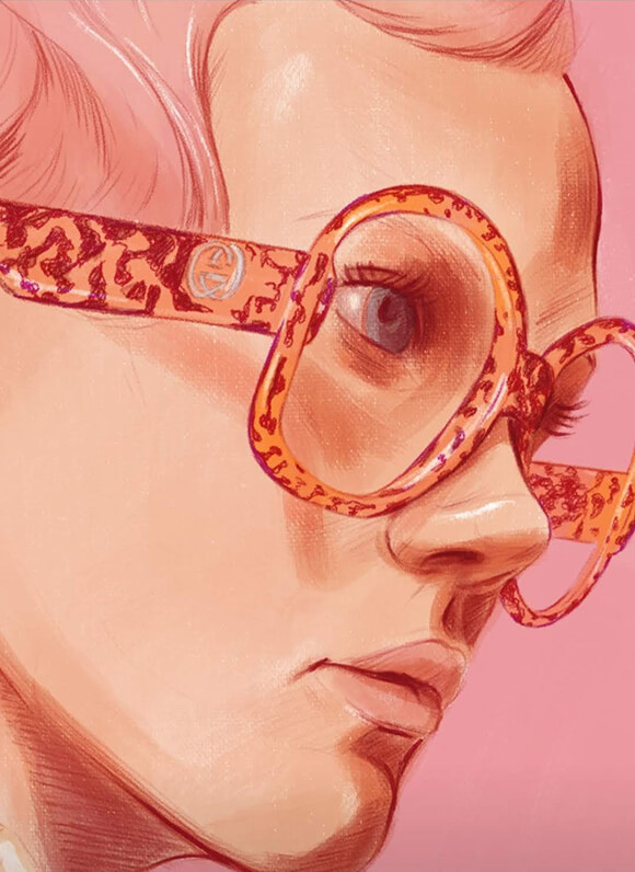 Gucci Pink Fashion Illustration 01