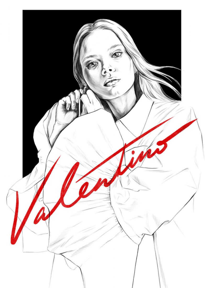 Valentino fashion illustration